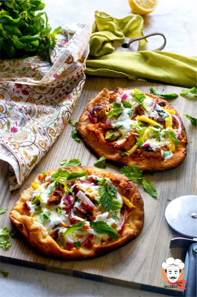 TANDOORI CHICKEN NAAN PIZZA