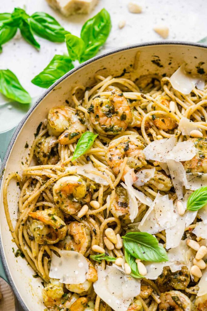 Shrimp Pesto Pasta