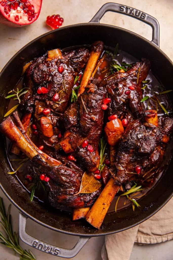 Pomegranate Braised Lamb Shanks