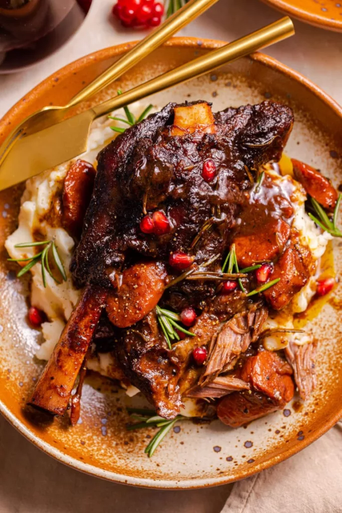 Pomegranate Braised Lamb Shanks