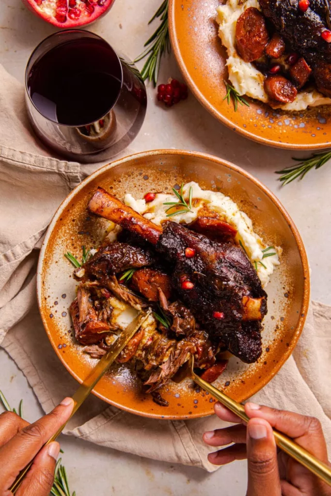 Pomegranate Braised Lamb Shanks