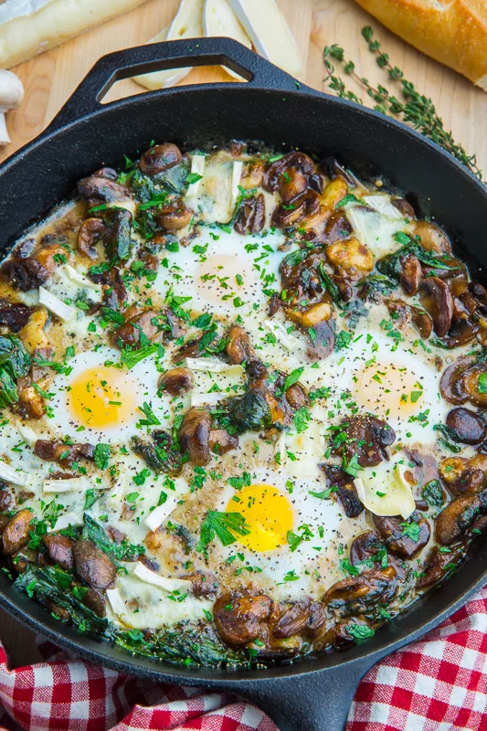 Mushroom and Brie Baked Eggs