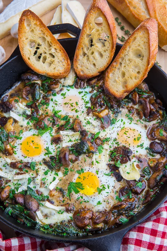 Mushroom and Brie Baked Eggs