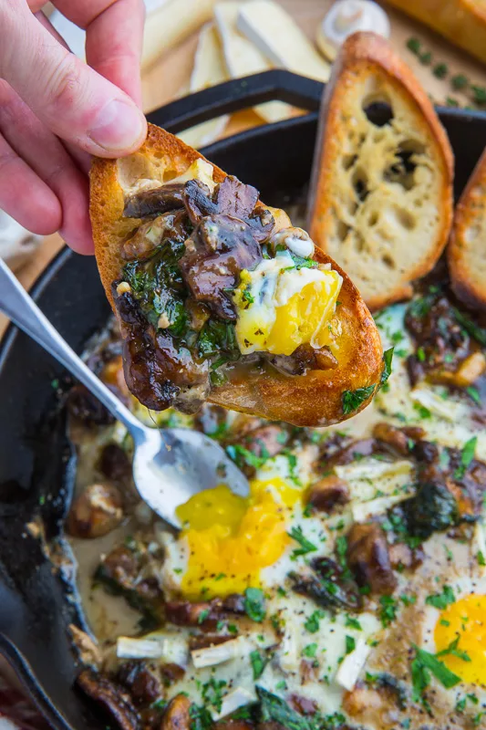 Mushroom and Brie Baked Eggs