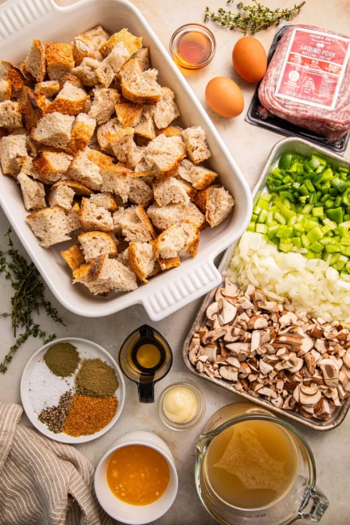 Sourdough Bread Stuffing with Ground Sage Pork