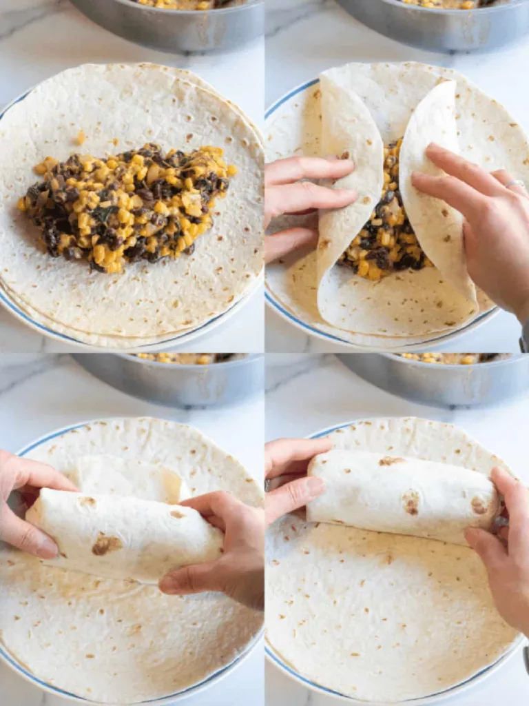 15 Minute Black Bean and Spinach Burritos