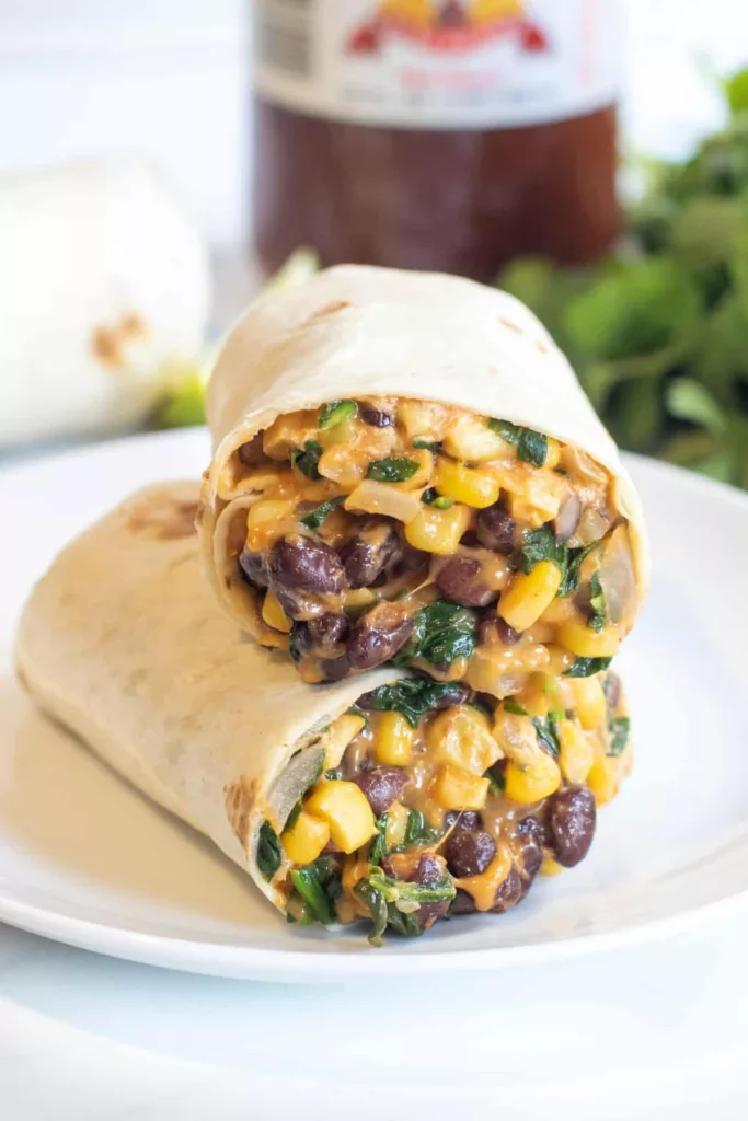 15 Minute Black Bean and Spinach Burritos