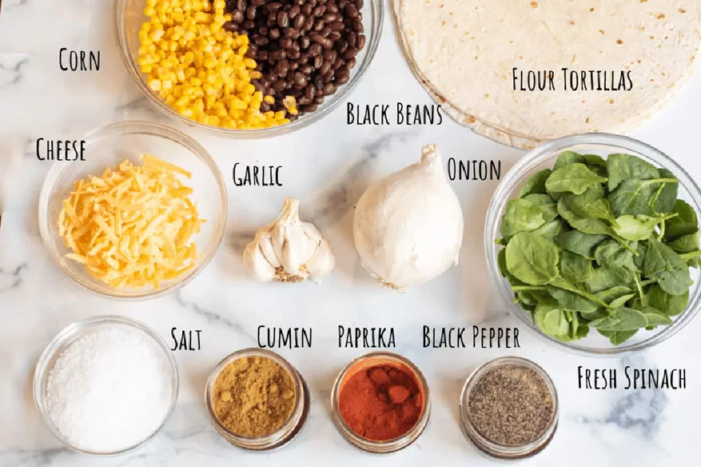 15 Minute Black Bean and Spinach Burritos