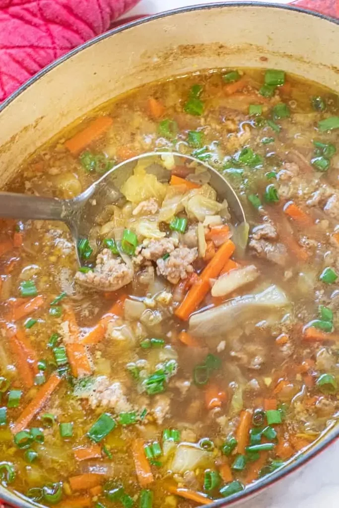 Egg Roll Cabbage Soup