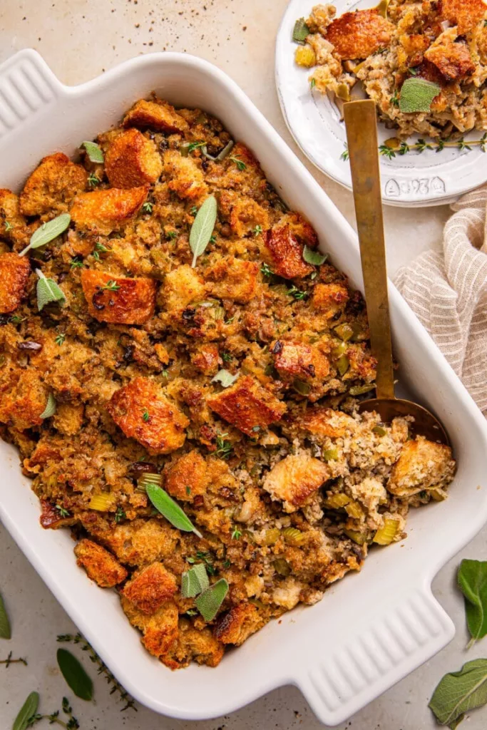 Sourdough Bread Stuffing with Ground Sage Pork