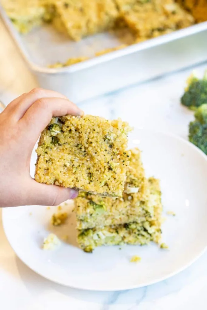 Broccoli Cheddar Quinoa Bars