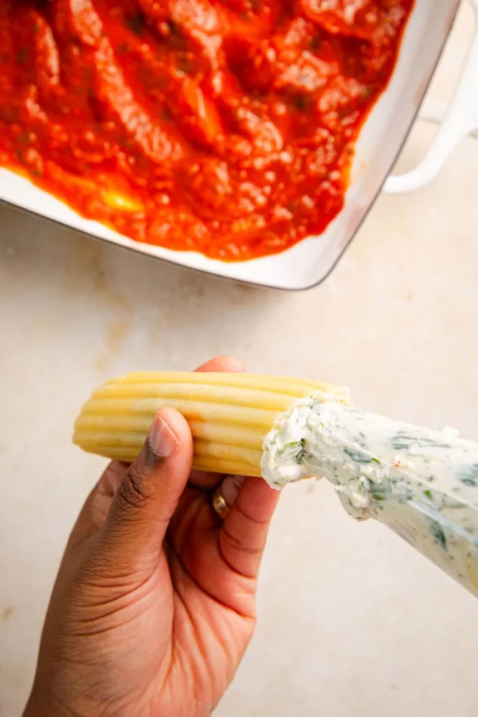 Cheese and Spinach Manicotti