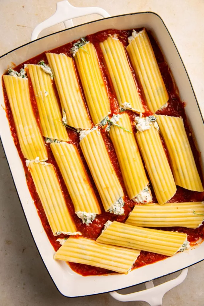 Cheese and Spinach Manicotti