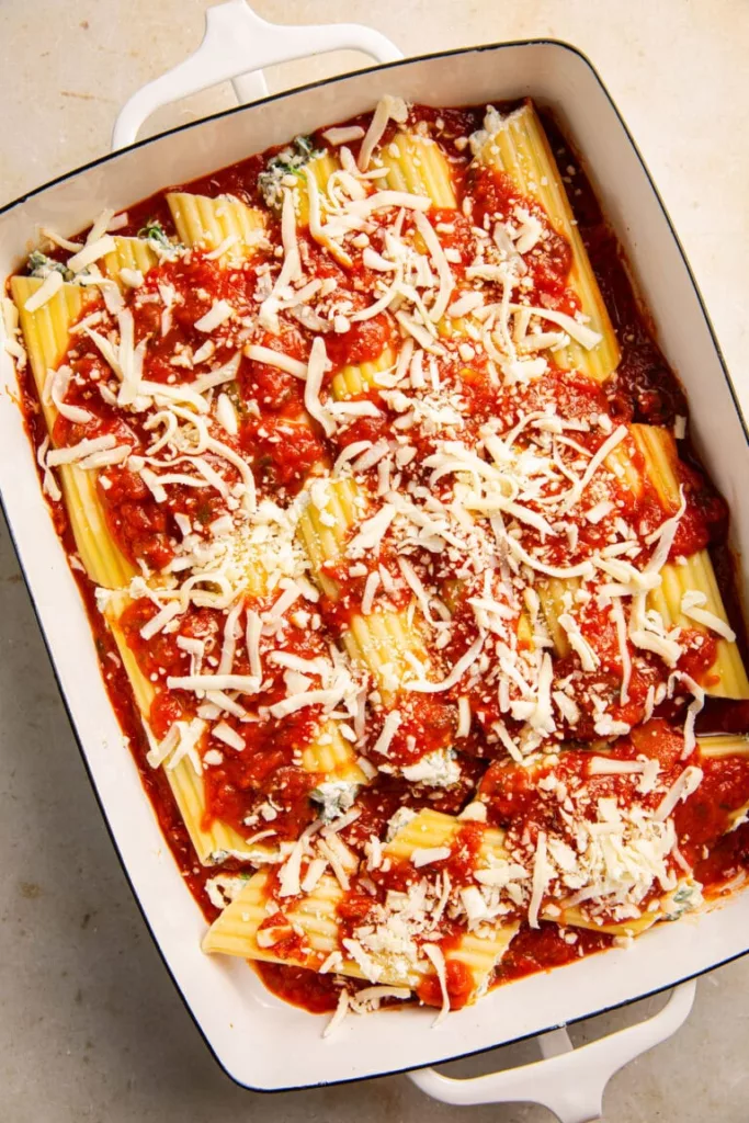 Cheese and Spinach Manicotti