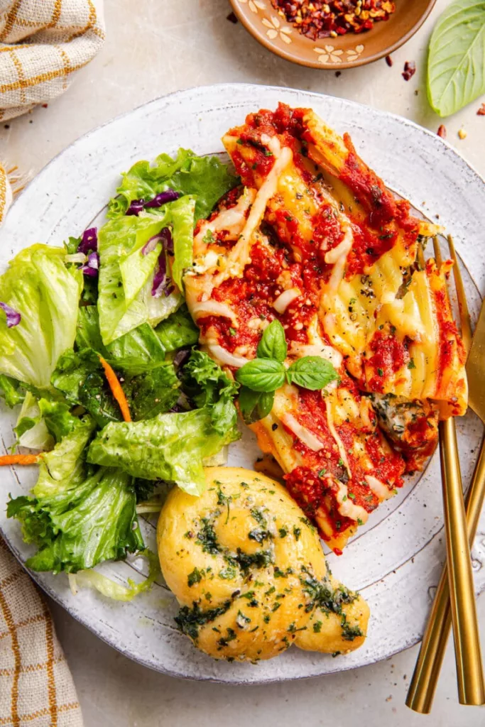 Cheese and Spinach Manicotti