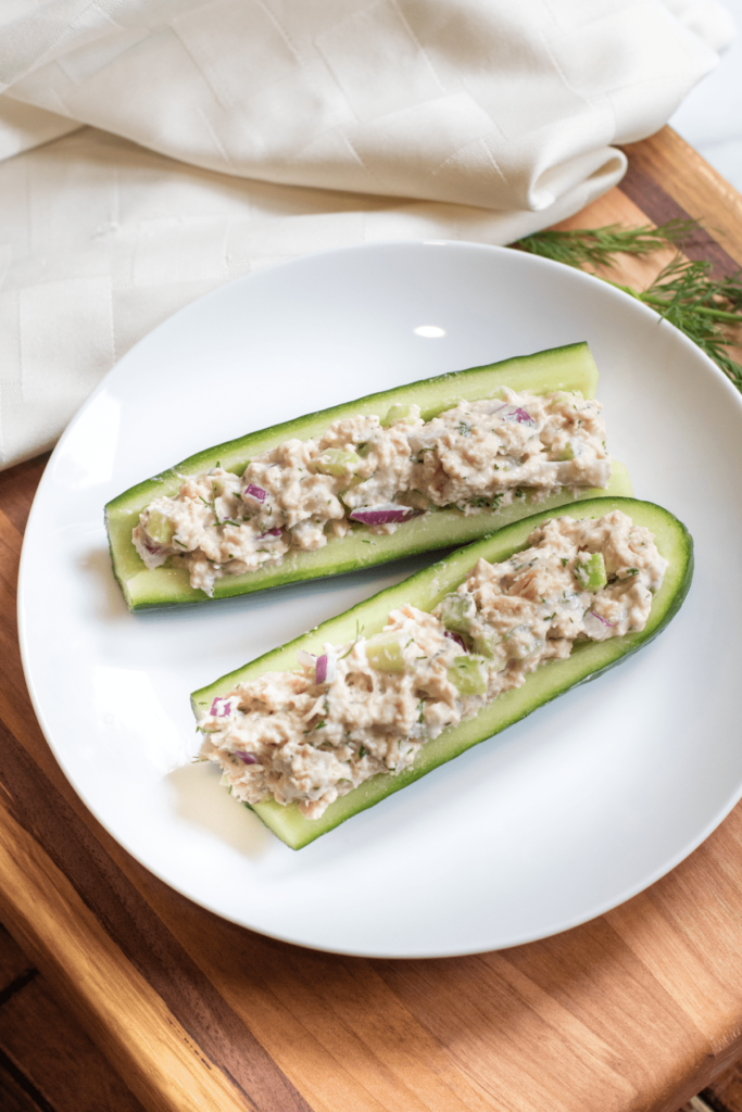 Tuna Salad Cucumber Boats