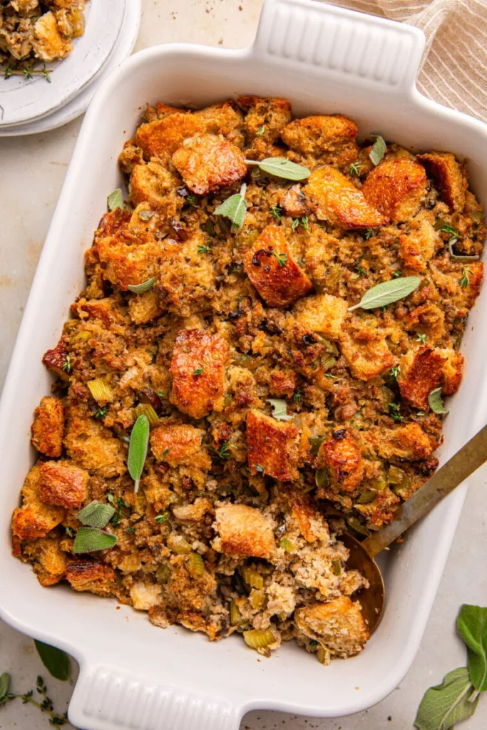 Sourdough Bread Stuffing with Ground Sage Pork