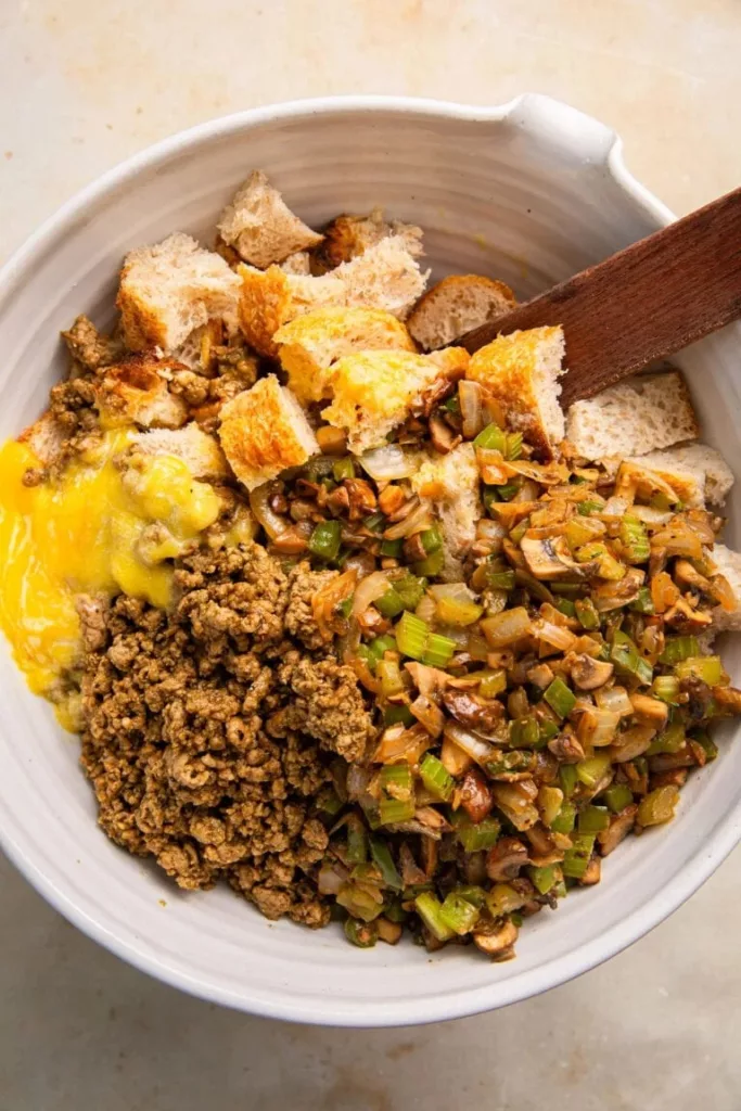 Sourdough Bread Stuffing with Ground Sage Pork