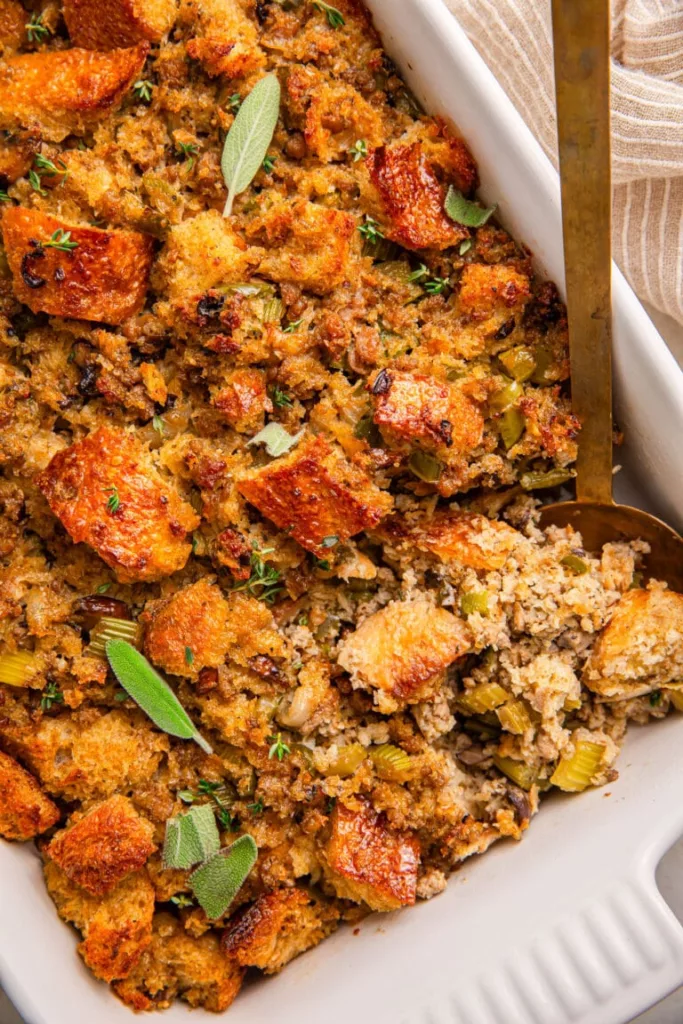 Sourdough Bread Stuffing with Ground Sage Pork