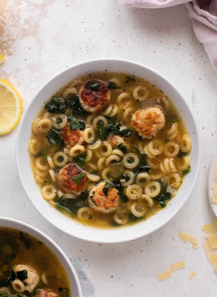 Lemon Chicken Meatball Soup