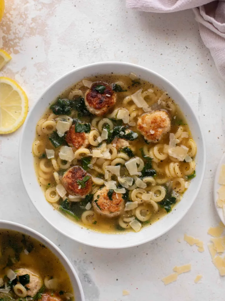 Lemon Chicken Meatball Soup