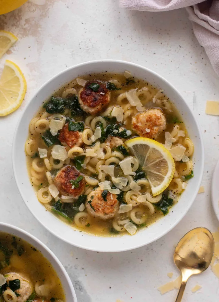 Lemon Chicken Meatball Soup