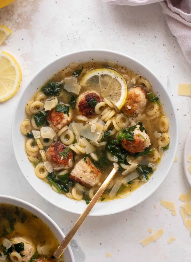 Lemon Chicken Meatball Soup