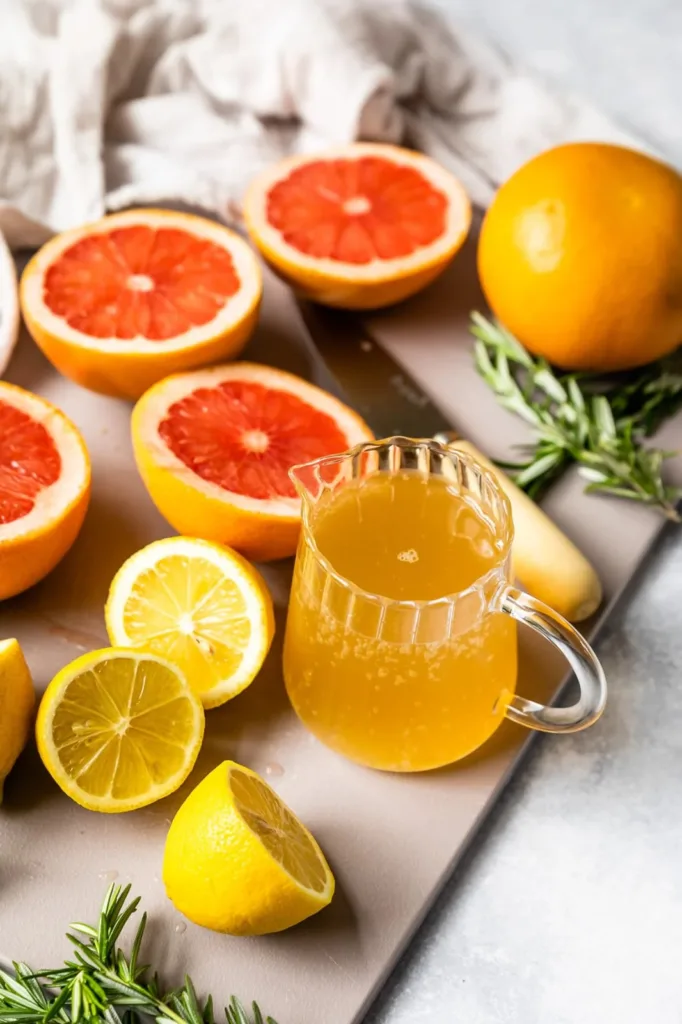 Grapefruit-Ginger Kombucha Mocktail