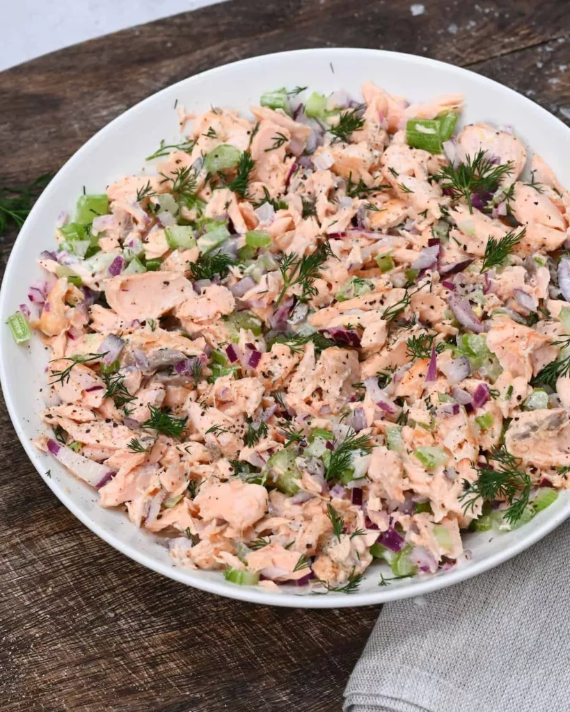 This recipe for salmon salad is creamy and herbaceous, and it comes together quickly, making it an excellent choice for meal prep.