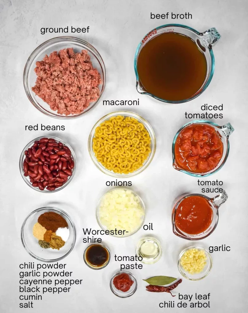 CHILI MAC INGREDIENTS