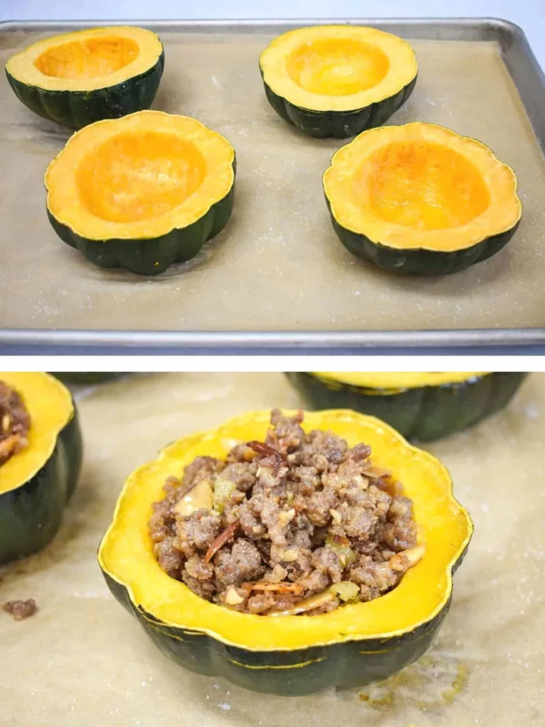 SAUSAGE STUFFED ACORN SQUASH 