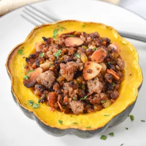 Sausage Stuffed Acorn Squash