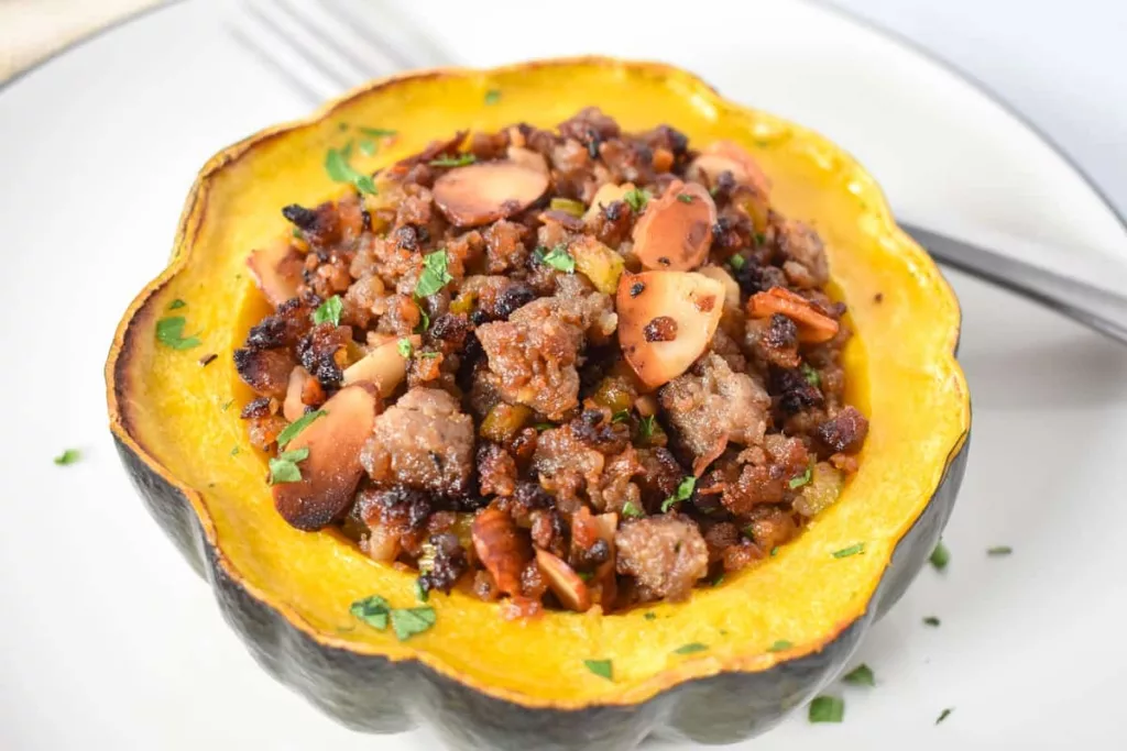 SAUSAGE STUFFED ACORN SQUASH 