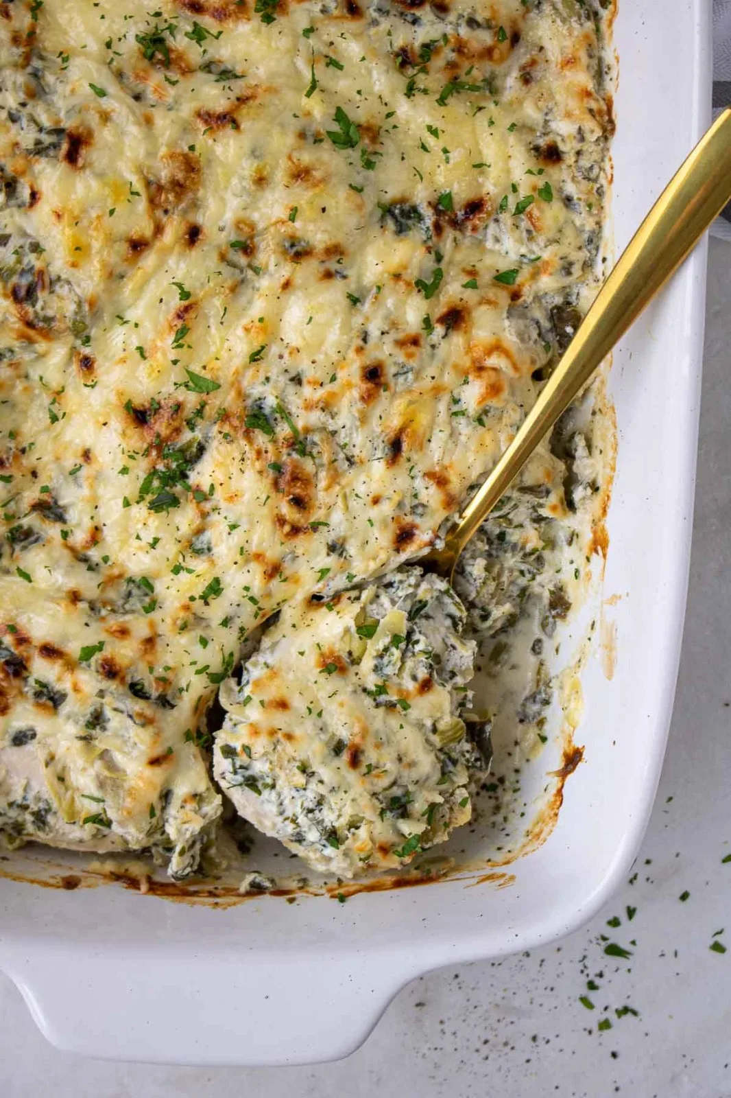 Spinach Artichoke Chicken Casserole