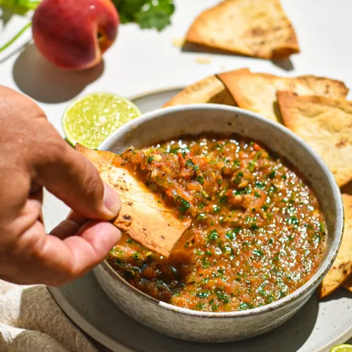 Grilled Peach and Tomato Salsa