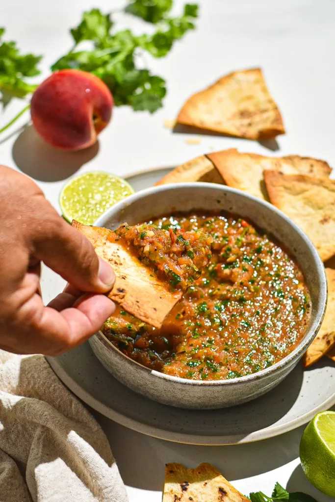 Grilled Peach and Tomato Salsa