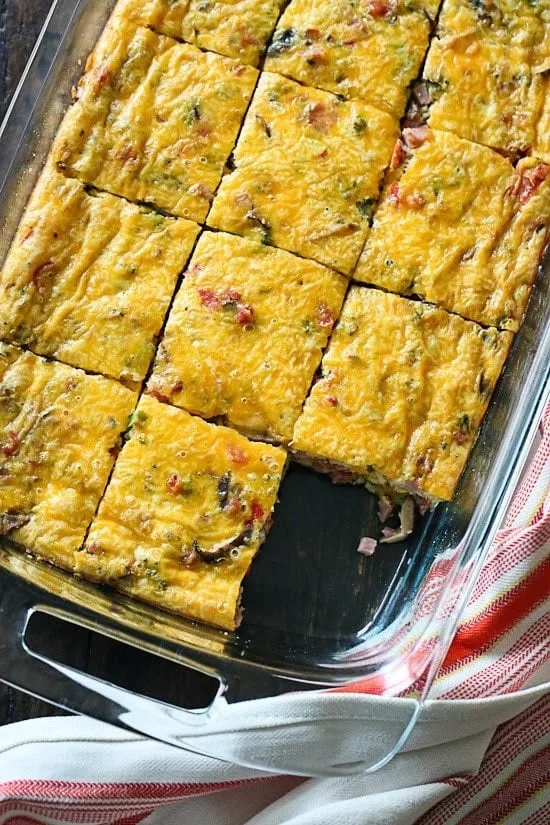 Veggie Ham and Cheese Egg Casserole