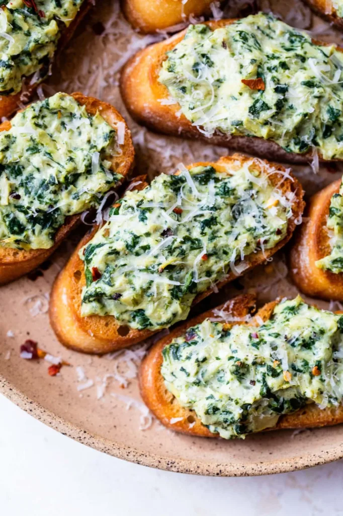 Spinach Artichoke Crostini