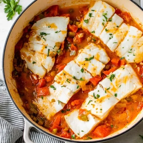 Skillet Cajun Spiced Fish with Tomatoes