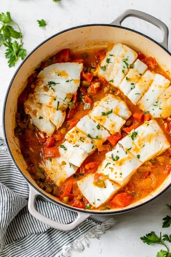 Skillet Cajun Spiced Fish with Tomatoes