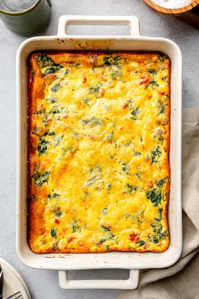 Breakfast Casserole with Spinach and Sausage