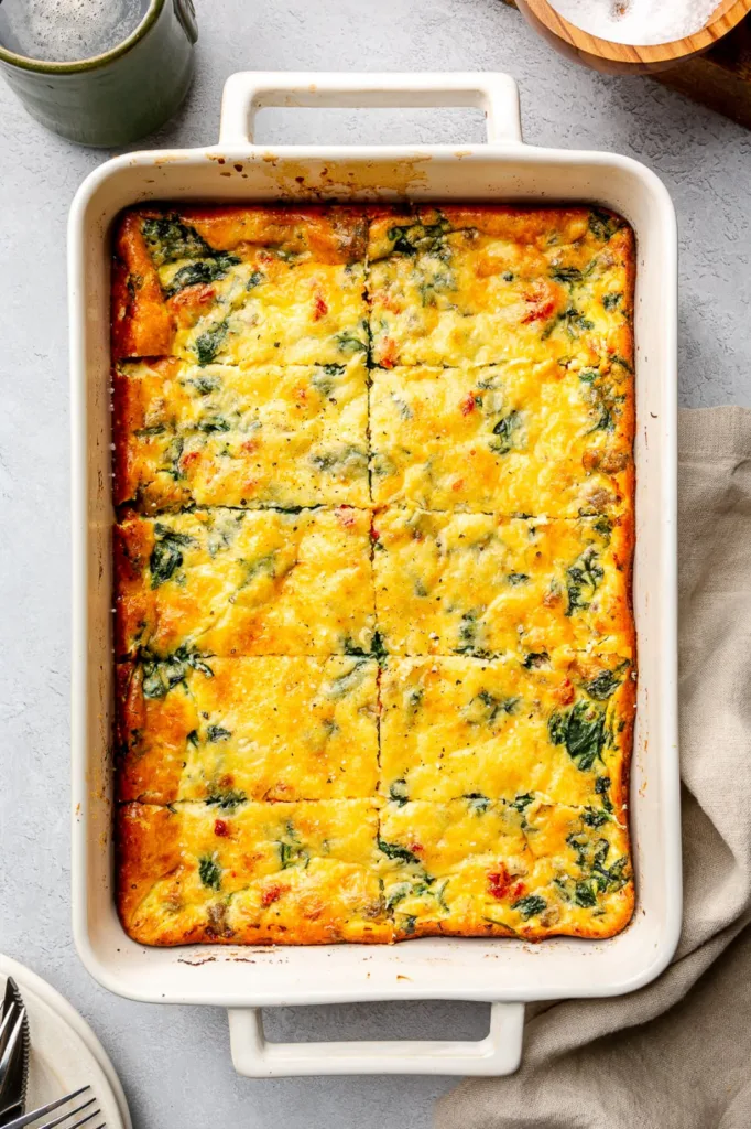 Breakfast Casserole with Spinach and Sausage