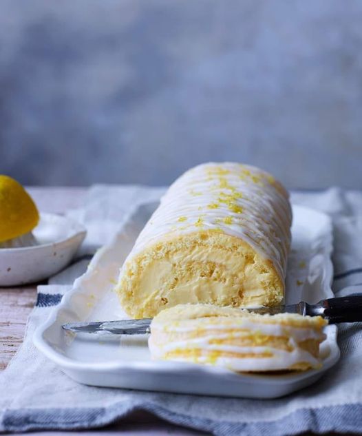 Light and Fluffy Blueberry Lemon Cake Roll