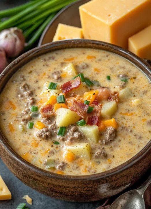 Creamy Potato and Hamburger Soup