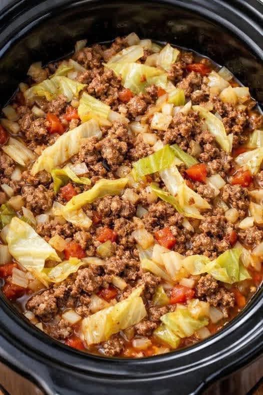 4 Ingredient Slow Cooker Unstuffed Cabbage Beef: The Easiest Comfort Food Ever