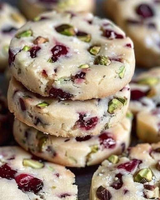 Cranberry Pistachio Shortbread Cookies: Buttery, Crunchy & Festive
