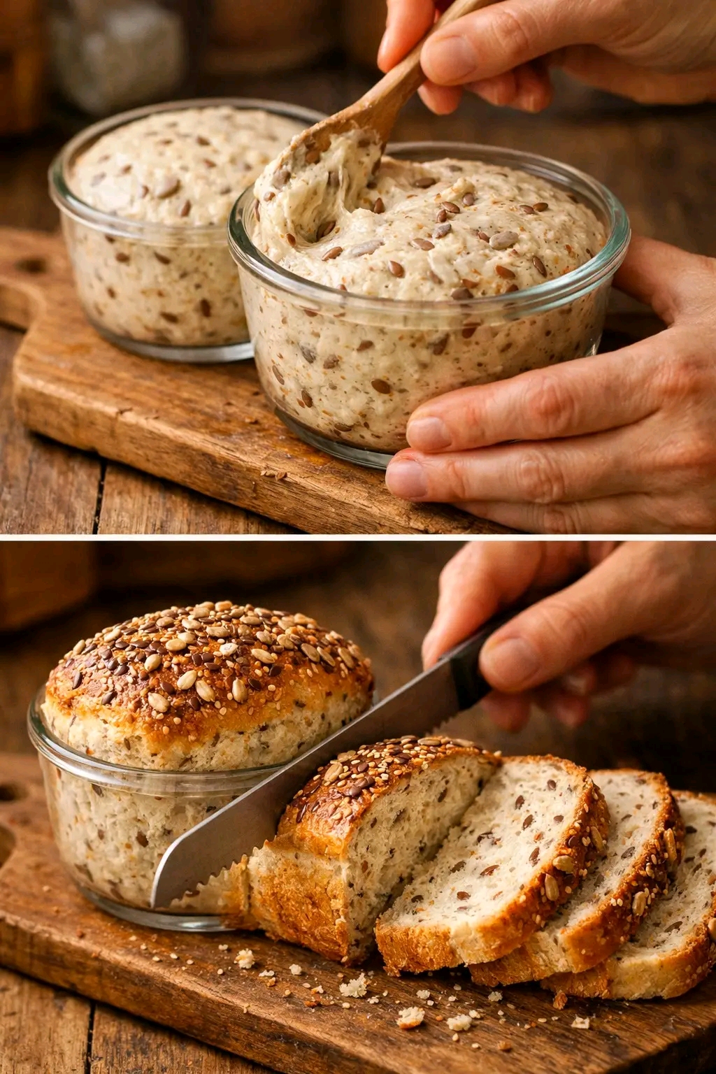 3 Ingredient Simple Seeded Bread in a Jar: No White Flour, No Yeast, No Sugar