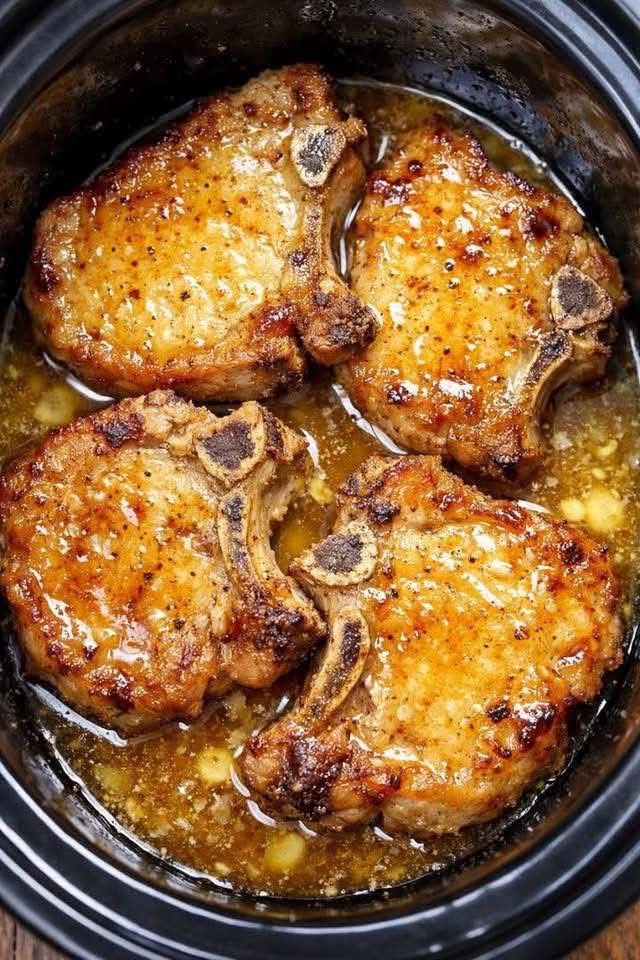 Slow Cooker 4 Ingredient Brown Sugar Pork Chops – Sweet, Savory, and Effortless