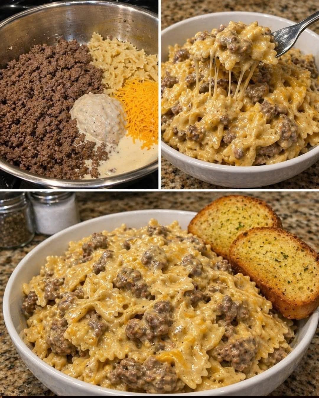 Creamy Cheesy Beef Bowtie Pasta – A One‑Pot Comfort Classic That Will Disappear Fast