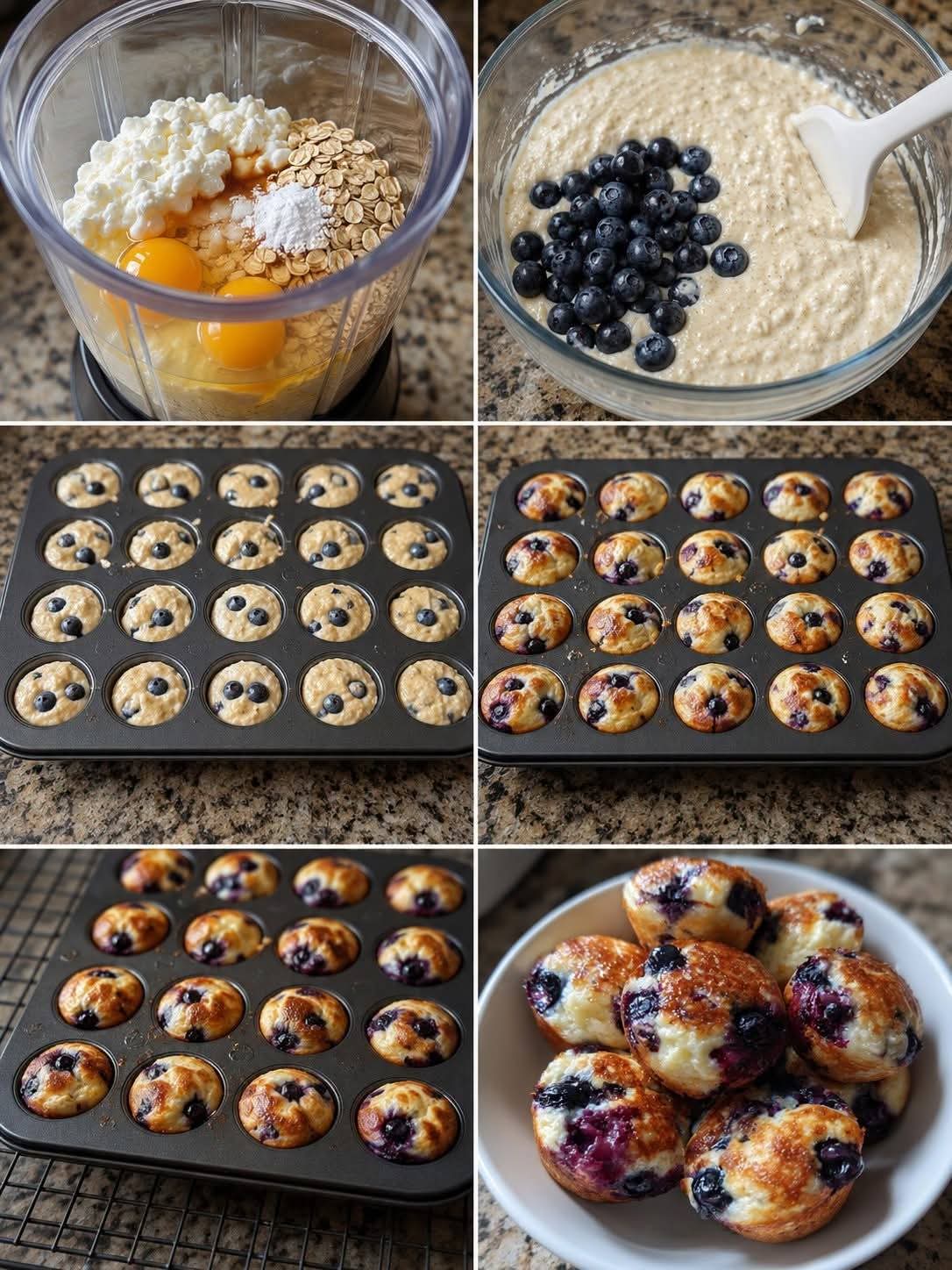 Fluffy Blueberry Cottage Cheese Pancake Bites – High-Protein, Fluffy & Bursting with Berries!
